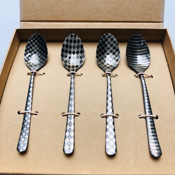 MacKenzie Childs set of 4 teaspoons limited - Picture 3 of 6